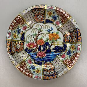 Vintage Daher Decorated Ware Floral Tin Tray Plate 10” England, Asian Inspired